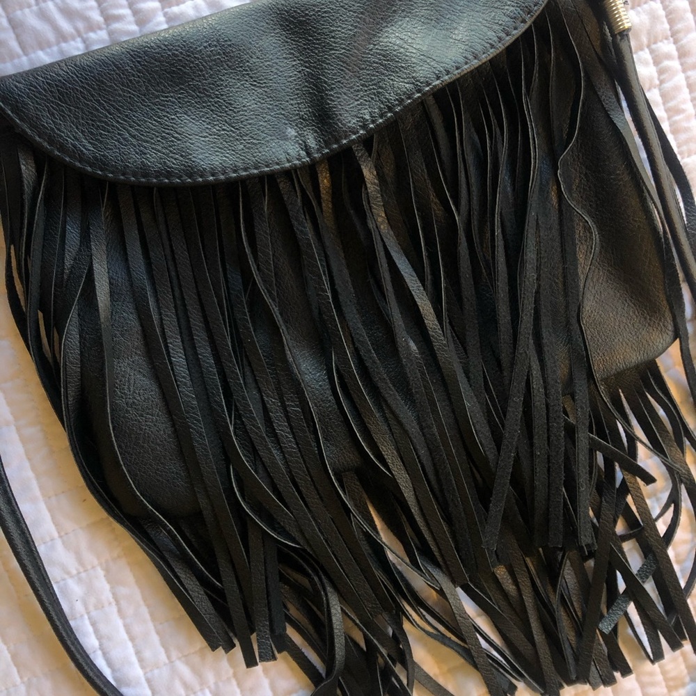 Black Fringe Purse